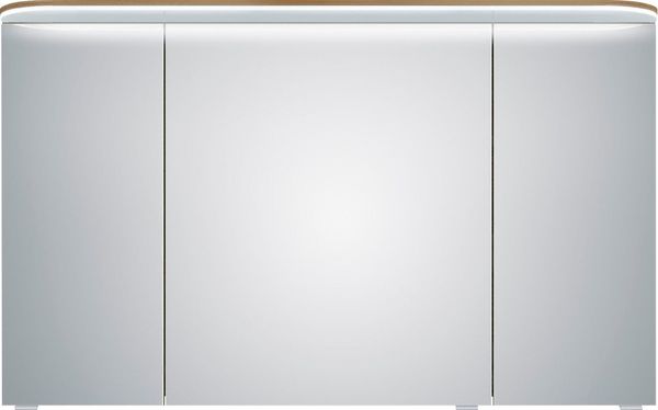 Saphir Spiegelschrank Balto Sprint Badschrank mit LED-Lichtkranz, 120 cm breit, 3 Türen Schalter-/ Steckdosenkombination, inkl. Türdämpfer, 987LM, 12V LED