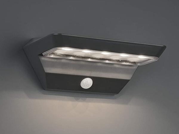 LED Solar Wandleuchte Außenleuchte MENDOZA mit Bewegungsmelder Anthrazit
