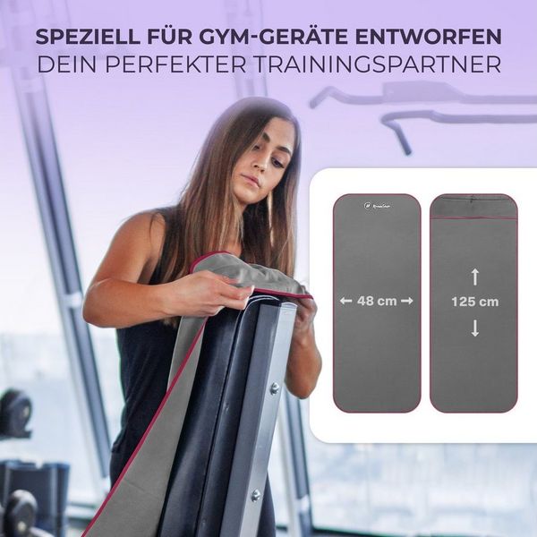 NirvanaShape Sporthandtuch Fitness-Handtuch mit Magnet-Clip, Mikrofaser Sporthandtuch, Microfaser, 2x Reißverschlusstaschen & Funktionaler Geräteüberzug, Ultra-Saugfähig