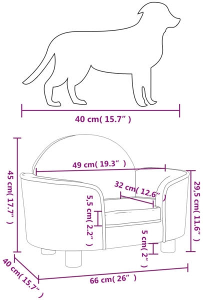 vidaXL Hundebett, Samt, Rosa, 45 x 40 x 66 cm Bild 6
