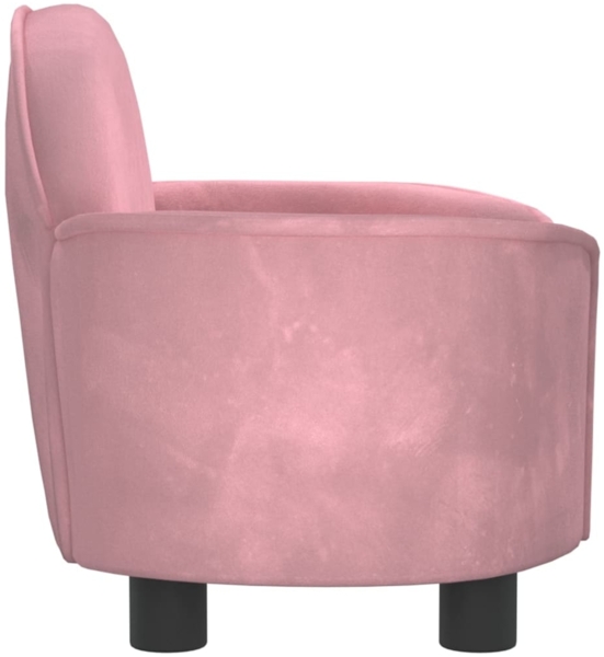vidaXL Hundebett, Samt, Rosa, 45 x 40 x 66 cm Bild 3