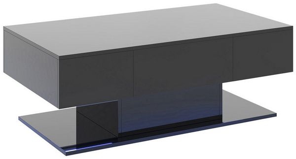 KOMFOTTEU Couchtisch, Sofatisch mit LED Beleuchtung