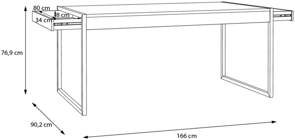 Esstisch >Hialeah< in Riviera Eiche - 166x76,9x90,2cm (BxHxT) Bild 9