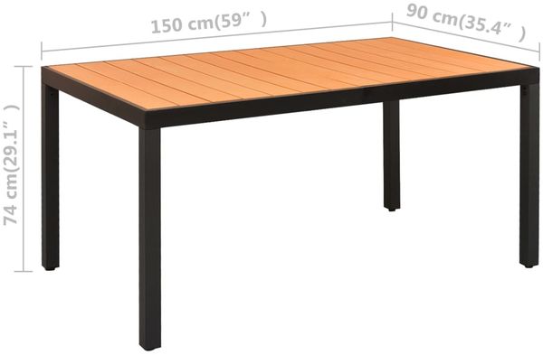 vidaXL 7-tlg. Garten-Essgruppe Schwarz und Braun 3060055 Bild 12