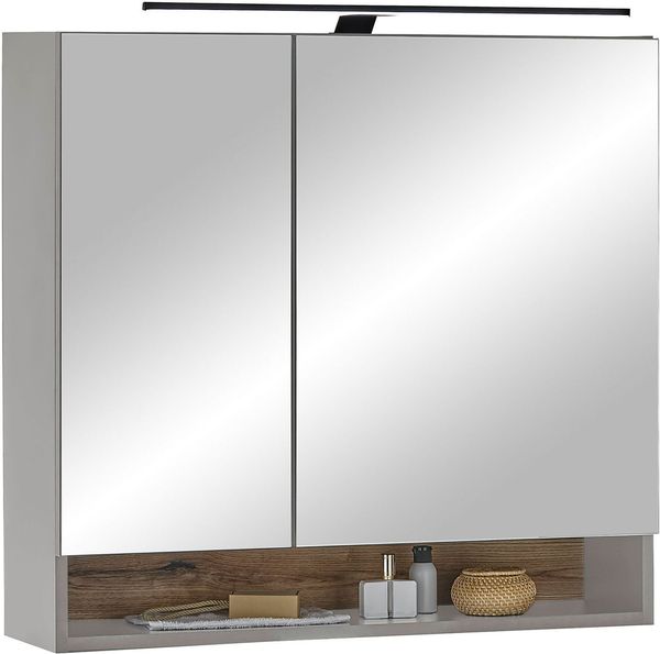 BASIC by Balculina Spiegelschrank Denver Spiegelschrank, Badezimmerschrank BxHxT 80x75x22 (1-St) Breite 80 cm, Tür L/R montierbar, Softclose
