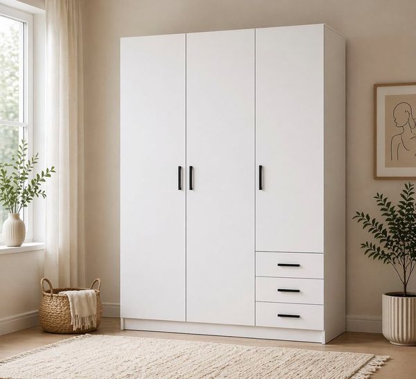 Home affaire Kleiderschrank Sprint, viel Stauraum, robuste Qualität, 3 Breiten 98, 147, 195 cm Breite 98,5/147 oder 195,5 cm, je mit Einlegeböden und Kleiderstange