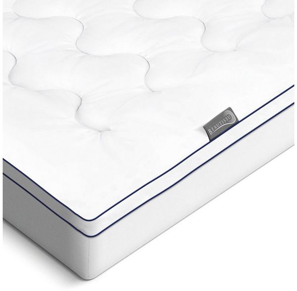 Beautissu, Topper Matratzentopper 100x200 cm für Boxspringbett bis 40 cm Höhe, 3 cm hoch, Polyurethan, ?Matratzenauflage 3cm rutschfest mit integriertem Spannbezug