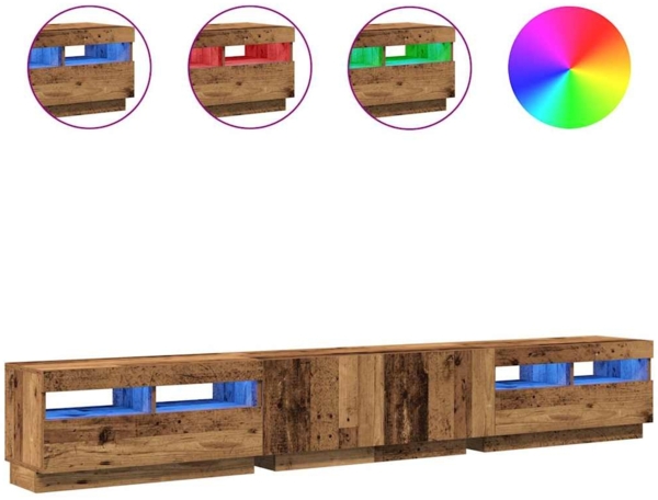 vidaXL TV-Schrank mit LED-Leuchten Altholz-Optik 260x35x40 cm 3329167