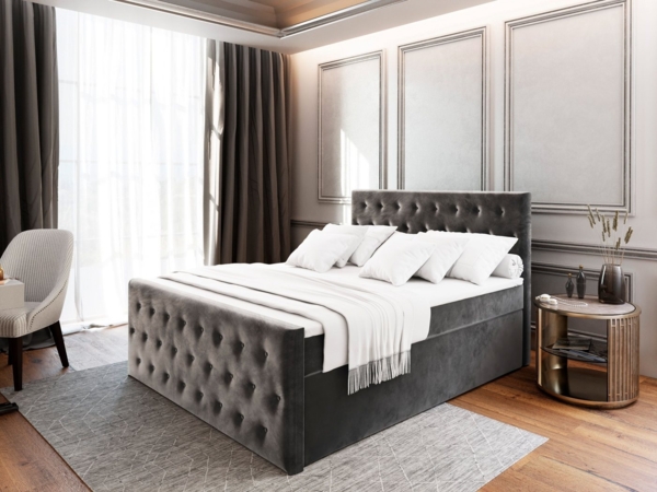 Masseno Boxbett FONDI 160x200 cm mit Bonell Matratze und Topper