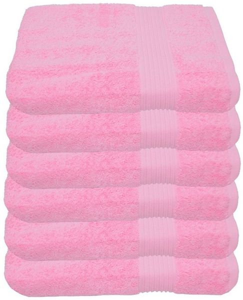 Julie Julsen Handtücher 6-Handtücher-Babyrosa-Handtuch 50 x 100 cm, Baumwolle (6-St)