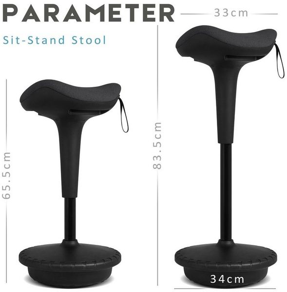 Intimate WM Heart Drehhocker Ergonomischer Hocker, Höhenverstellbar Bürohocker, Atmungsaktiv Sitz- und Stehhocker für Zuhause und im Büro