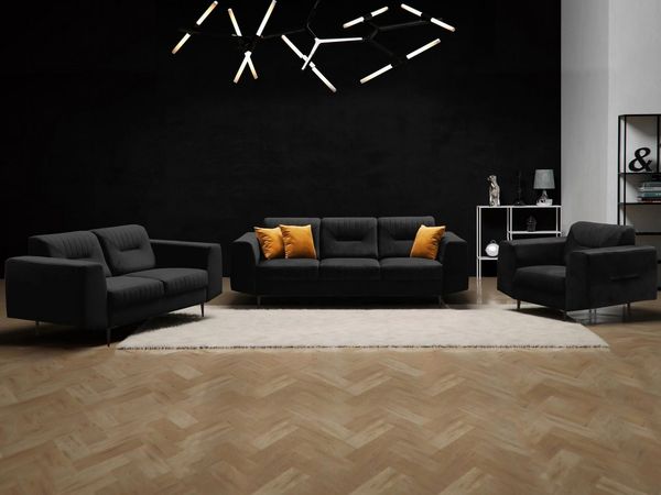 Beautysofa Polstergarnitur VENEZIA Die Lieferung beinhaltet Beiträge zur Wohnung, (Sessel + 2-Sitzer Sofa + 3-Sitzer Sofa im modernes Design), mit Metallbeine, Couchgarnituren aus Velours