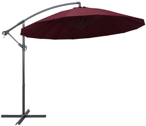 vidaXL Ampelschirm Burgunderrot 3 m Aluminium-Mast 47224