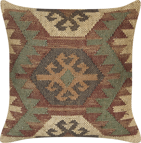 Dekokissen CUMBUM Jute 45 x 45 cm Geometrisches Muster Braun