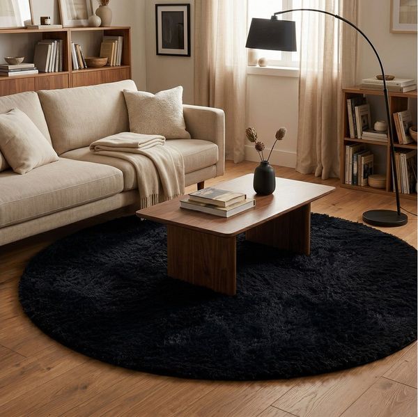 Pergamon Hochflor-Teppich Hochflor Shaggy Teppich Fluffy Rund, Rund, Höhe: 40 mm