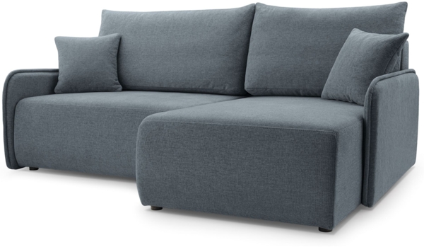 Selsey 'Netarro' Ecksofa mit Schlaffunktion, Bettkasten und Chenille-Bezug, dunkelgrau, rechts