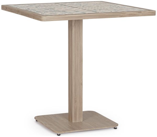 Garten-Bistrotisch Aremilak - Aluminium Timber Natur, 73 x 73 cm