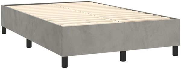 vidaXL Boxspringbett mit Matratze & LED Hellgrau 120x200 cm Samt, Härtegrad: H2 [3136293] Bild 5