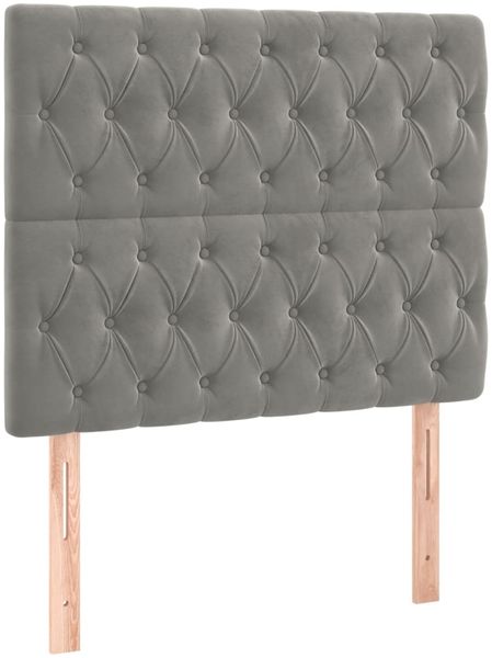 vidaXL Boxspringbett mit Matratze & LED Hellgrau 120x200 cm Samt, Härtegrad: H2 [3136293] Bild 7