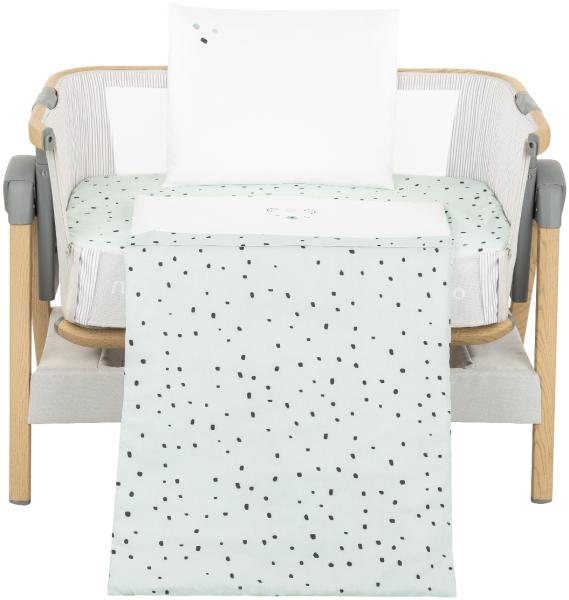 Kikkaboo Babybettwäsche Set Bear with me 3-teilig Decke 85 x 55 Kissen 45 x 35 grün