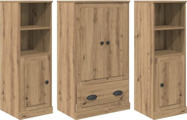 vidaXL Highboard mit Schubladen 3 pcs Artisan-Eiche Holzwerkstoff 3402675