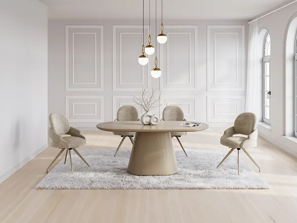Vente-unique - VALIANA Esstisch Holz, Platte SchokoladenbraunBeige - B 90 cm x H 76 cm x L 180 cm