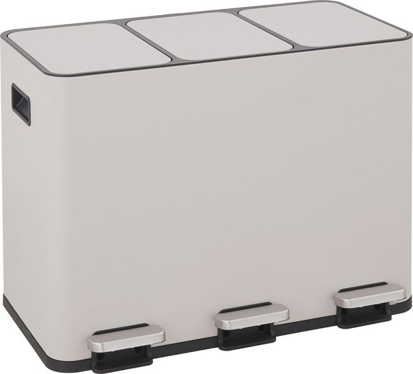 OTTO home Mülleimer Garrin, Soft Close, Fassungsvermögen 3x 15 Liter, Mülltrennsystem mit 3 separaten Innenbehältern und Fußtrittpedalen