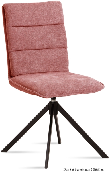 Esszimmerstuhl drehbar (2er-Set) Dekava 47x92x60 Schwarz/Rosewood
