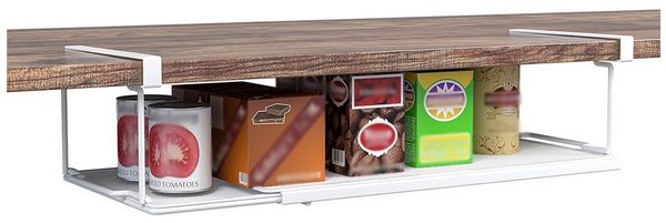 GarveeMore Küchenorganizer-Set Under Cabinet Shelf Adjustable With Metal Mesh Wedge Design Clip Rack