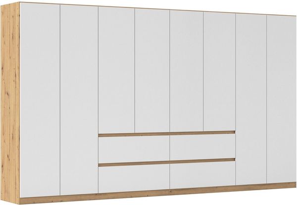 rauch Drehtürenschrank Schrank Garderobe MAINZ Breiten 91/136/181/226/271/315/360, Höhe 210cm (3 verschiedene Ausstattungen BASIC/CLASSIC/PREMIUM (inkl. SOFT-CLOSE) grifflose Front, Außentüren mit Push-to-Open Funktion MADE IN GERMANY