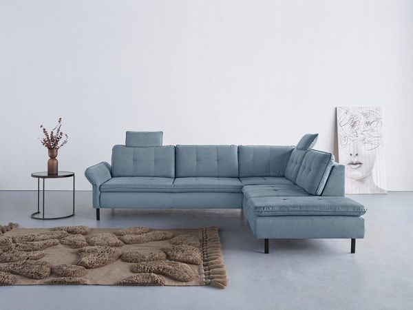INOSIGN Ecksofa Birkholm L-Form, Armlehnverstellung, auch in Easy Clean Bezug - mit Wasser zu reinigen