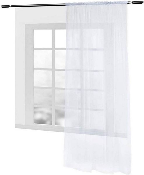 Woltu Gardine (1 St), halbtransparent, Vorhang mit Kräuselband Stores Voile
