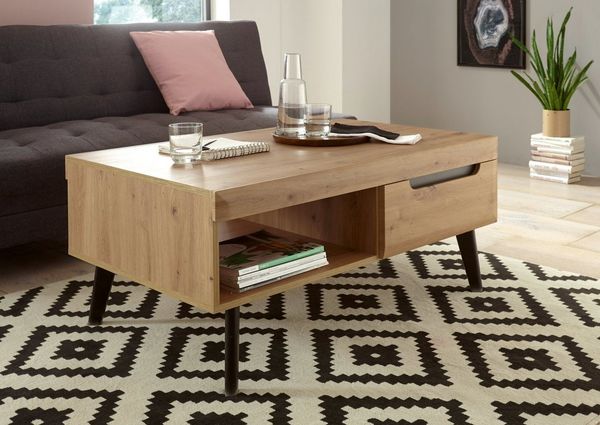 INOSIGN Couchtisch Torge, Beistelltisch, Wohnzimmertisch, Tisch, Sofatisch (1-St), Schubkästen und Ablagefach, in drei Farben verfügbar