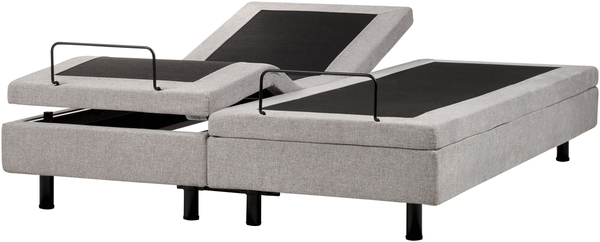 Verstellbares Bett ohne Kopfteil DUKE II 160 x 200 cm Stoff Hellgrau