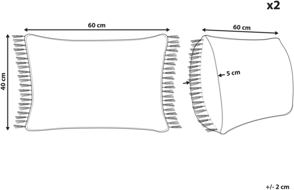 Kissen 2er Set Ohne Muster TANSY Baumwolle 40 x 60 cm Rosa Bild 2