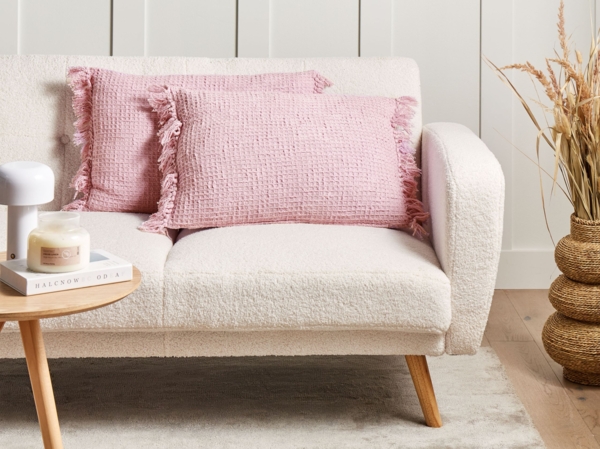 Kissen 2er Set Ohne Muster TANSY Baumwolle 40 x 60 cm Rosa Bild 3