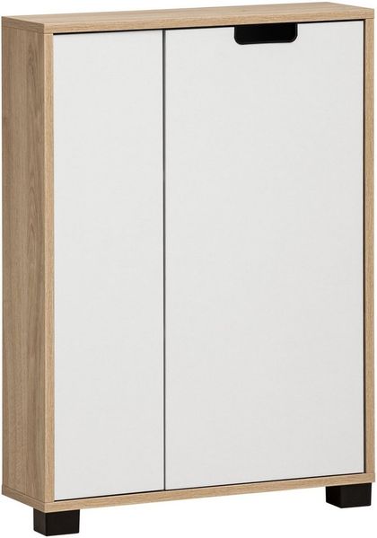 Schildmeyer Highboard Emmik 159449, weiß Eiche Dekor/weiß matt, 59,8 x 19,5 x 85,2 cm