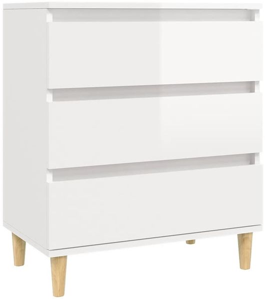 Sideboard, Kommode Hochglanz-Weiß 60x35x70 cm Holzwerkstoff j1805p
