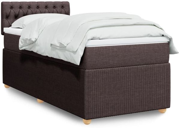vidaXL Boxspringbett mit Matratze Dunkelbraun 80x200 cm Stoff 3287293
