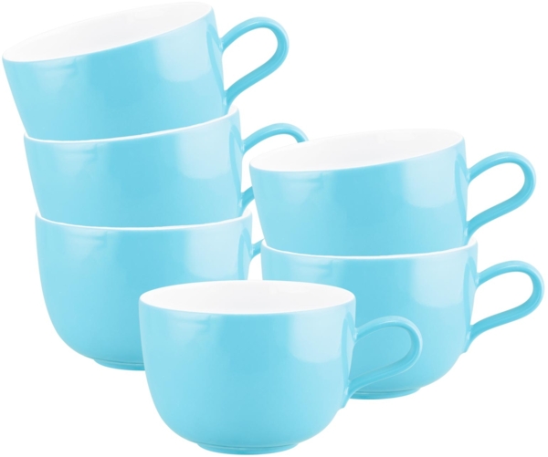 Seltmann Weiden Liberty Pure Colors Milchkaffeetasse 380 ml 6er Set - Lagoon Blue