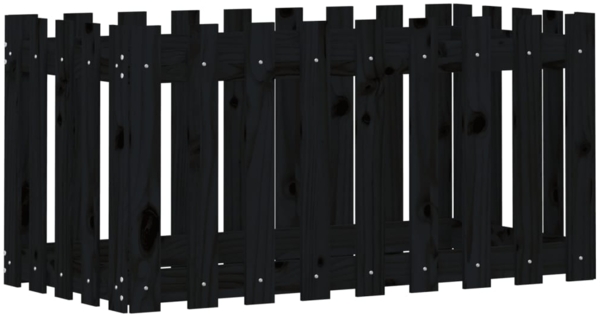 vidaXL Hochbeet Latten-Design Schwarz 100x50x50 cm Massivholz Kiefer 832479