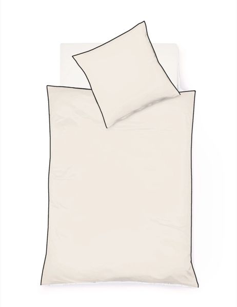 Fleuresse Black Premium Schweizer Satin Bettwäsche mit 3 seitiger Paspel, Uni perle