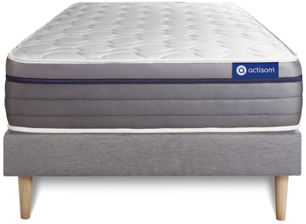 Actiflex zen matratze 80x190cm + Bettgestell mit lattenrost - Dicke : 26cm - Taschenfederkern und Memory-schaum - H3