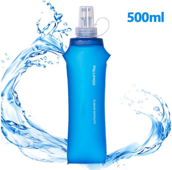 MOPUEA Trinkflasche 17floz/500ml faltbare Trinkflasche Sport, Trinkflasche Fahrrad