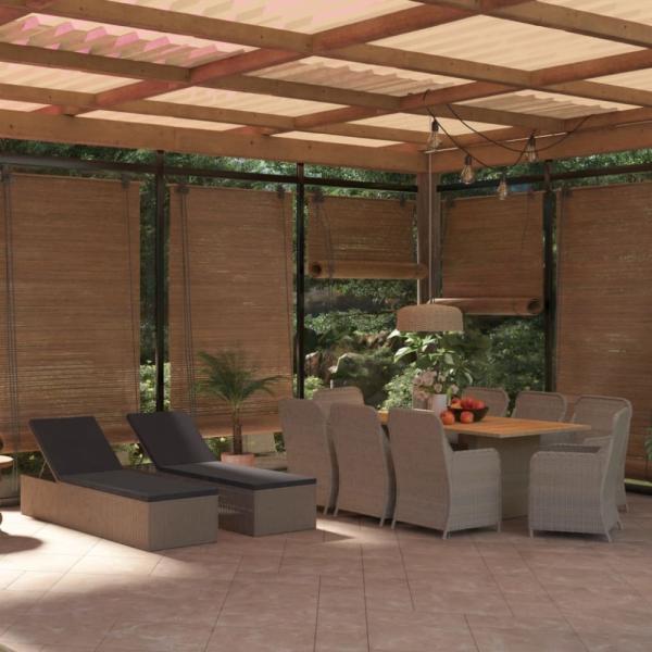 vidaXL 11-tlg. Garten-Essgruppe Poly Rattan Braun 3059472