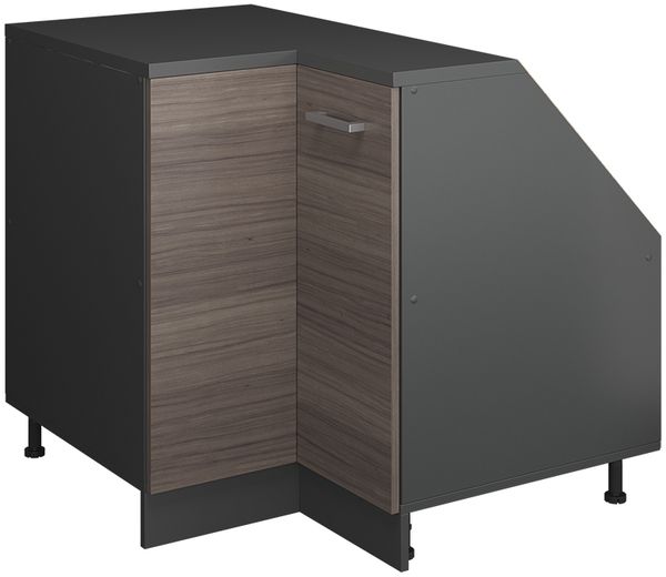 Eck-Küchenschrank für Dachschrägen R-Line Edelgrau 75.6 cm mit 1 Tür, Schrankkorpus 60 cm Tiefe Vicco