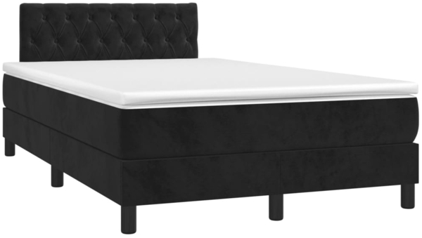 vidaXL Boxspringbett mit Matratze Schwarz 120x190 cm Samt 3269857