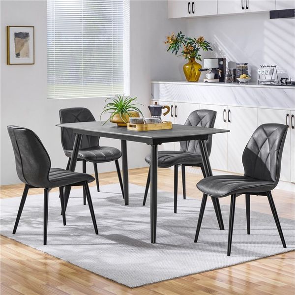 Yaheetech Küchenstuhl (4 St), Esszimmerstühle 4er Set Polsterstuhl für Küche/Esszimmer