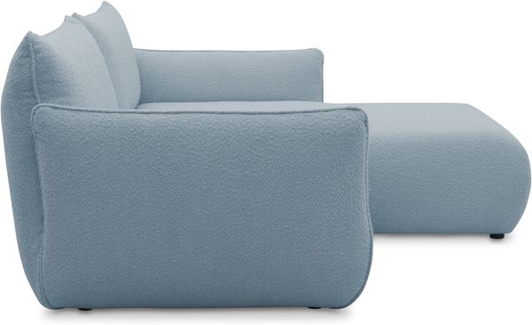 DOMO. collection Ecksofa 800 022, kleines Modulsofa in L-Form mit Taschenfederkern und attraktiver Biese-Naht, Sofa, Polsterecke, Eckcouch 194 x 168 x 79 cm (BxTxH), hellblau Bild 3