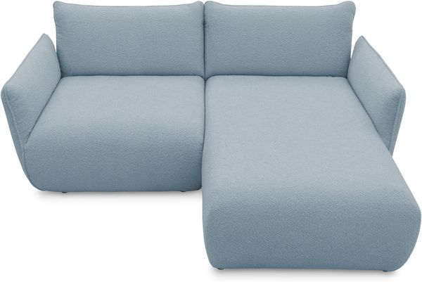 DOMO. collection Ecksofa 800 022, kleines Modulsofa in L-Form mit Taschenfederkern und attraktiver Biese-Naht, Sofa, Polsterecke, Eckcouch 194 x 168 x 79 cm (BxTxH), hellblau Bild 5